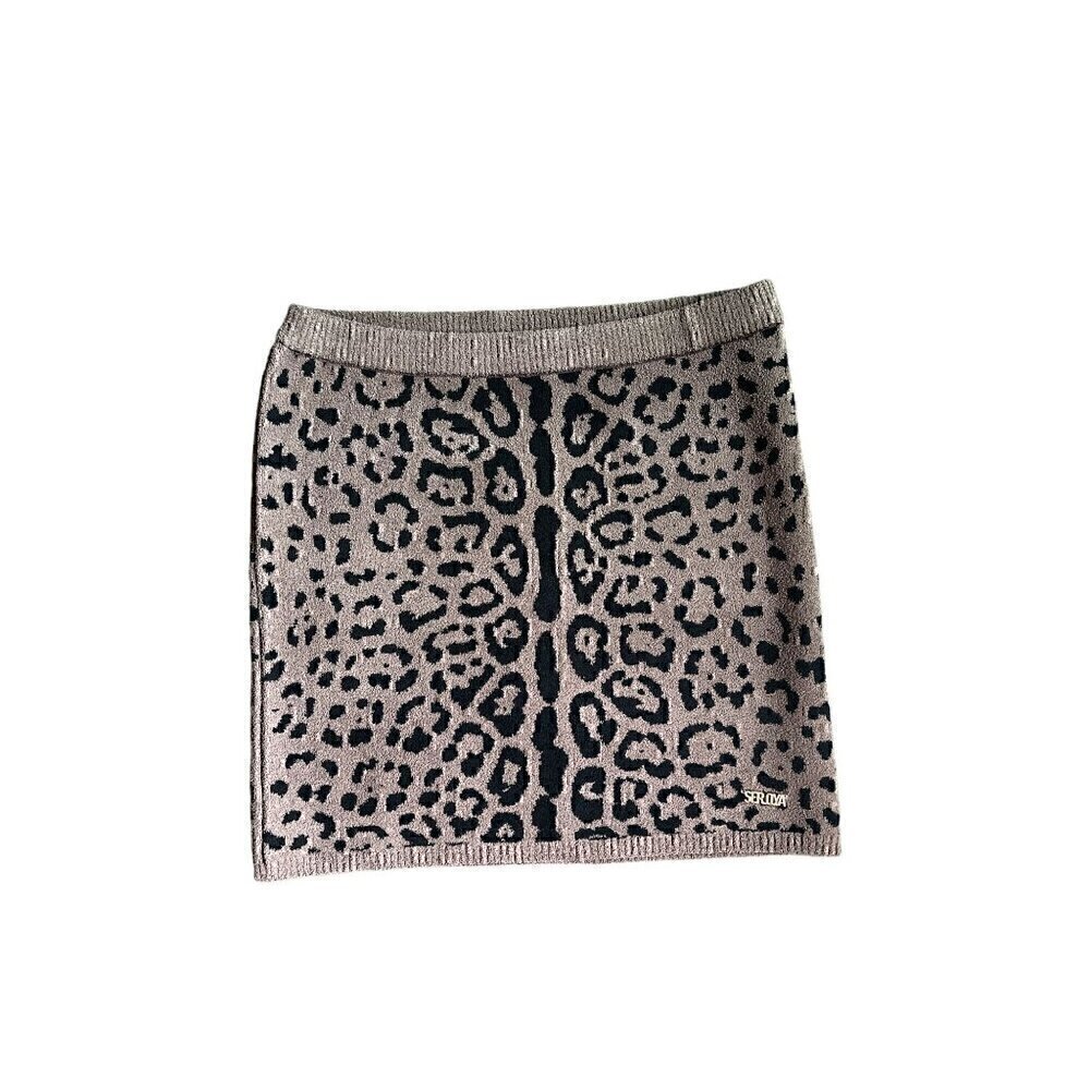 SER.O.YA GIANNA MINI SKIRT CHEETAH PRINT, PULL ON, THICK TEDDY MATERIAL, MEDIUM - Picture 3 of 4